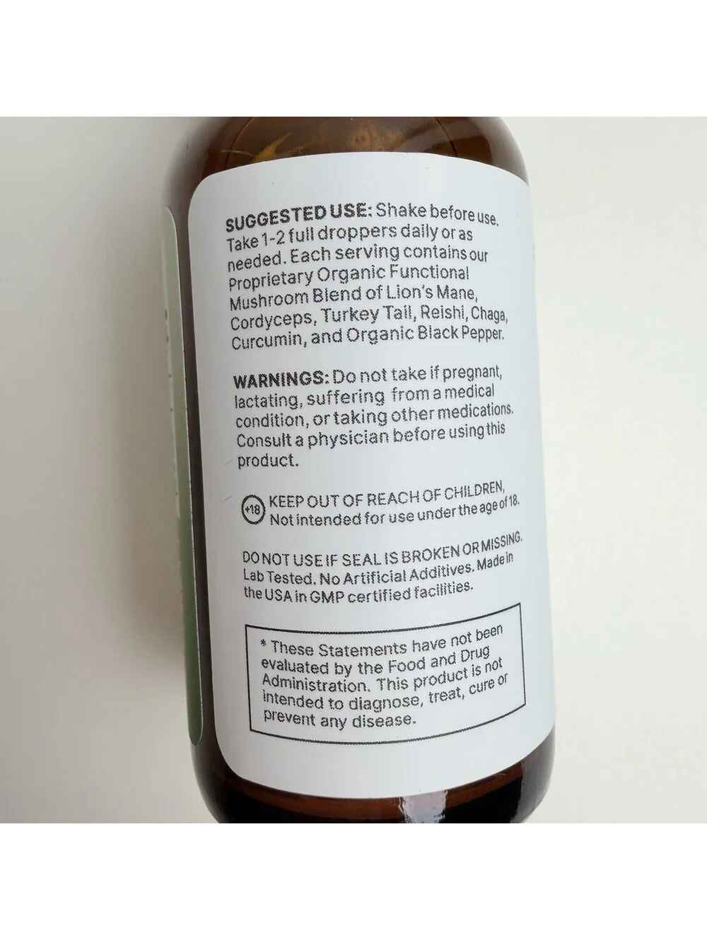 LUV Health Neuro Drops Peach Nectar Lion’s Mane Curcumin 1 fl oz 30mL